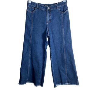 Du Jour Wide Leg Cropped Culotte Jeans